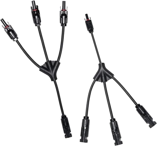PV Solar Panel Wire Connector 1 to 3 Y Branch Parallel Cable Adaptor Connectors 1 Pair